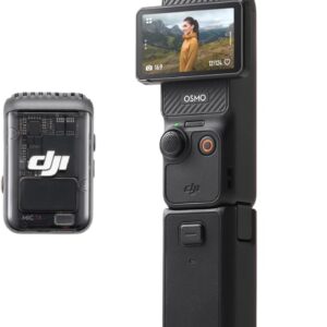 DJI Osmo Pocket 3 Creator Combo, Vlogging Camera with 1” CMOS, 4K/120fps Video, 3-Axis Stabilization, Face/Object Tracking, Fast Focusing, Mic Included for Clear Sound, Digital Camera for Photography